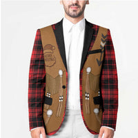 Santa Western Cowboy Christmas Blazer Plaid Black Red Vest Style - Wonder Print Shop