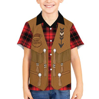 Santa Western Cowboy Christmas Hawaiian Shirt Plaid Black Red Vest Style - Wonder Print Shop