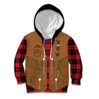 Santa Western Cowboy Christmas Kid Hoodie Plaid Black Red Vest Style - Wonder Print Shop