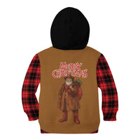 Santa Western Cowboy Christmas Kid Hoodie Plaid Black Red Vest Style - Wonder Print Shop