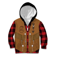 Santa Western Cowboy Christmas Kid Hoodie Plaid Black Red Vest Style - Wonder Print Shop