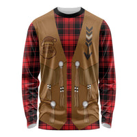 Santa Western Cowboy Christmas Long Sleeve Shirt Plaid Black Red Vest Style - Wonder Print Shop