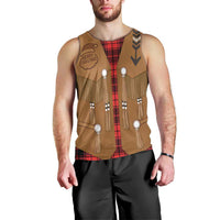 Santa Western Cowboy Christmas Men Tank Top Plaid Black Red Vest Style - Wonder Print Shop