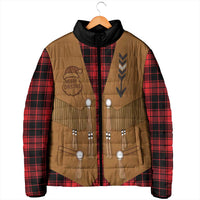 Santa Western Cowboy Christmas Padded Jacket Plaid Black Red Vest Style - Wonder Print Shop