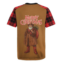 Santa Western Cowboy Christmas Rugby Jersey Plaid Black Red Vest Style - Wonder Print Shop