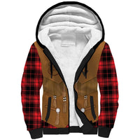Santa Western Cowboy Christmas Sherpa Hoodie Plaid Black Red Vest Style - Wonder Print Shop