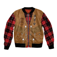 Santa Western Cowboy Christmas Sleeve Zip Bomber Jacket Plaid Black Red Vest Style - Wonder Print Shop