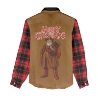 Santa Western Cowboy Christmas Women Casual Shirt Plaid Black Red Vest Style - Wonder Print Shop