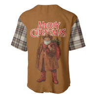 Santa Western Cowboy Christmas Baseball Jersey Plaid Brown Beige Vest Style - Wonder Print Shop