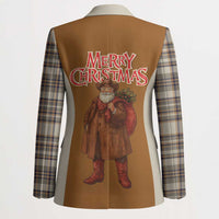 Santa Western Cowboy Christmas Blazer Plaid Brown Beige Vest Style - Wonder Print Shop