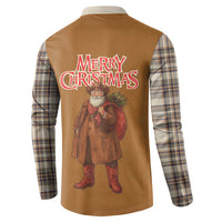 Santa Western Cowboy Christmas Button Sweatshirt Plaid Brown Beige Vest Style - Wonder Print Shop