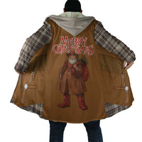 Santa Western Cowboy Christmas Cloak Plaid Brown Beige Vest Style - Wonder Print Shop