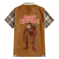 Santa Western Cowboy Christmas Hawaiian Shirt Plaid Brown Beige Vest Style - Wonder Print Shop