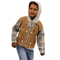 Santa Western Cowboy Christmas Kid Hoodie Plaid Brown Beige Vest Style - Wonder Print Shop