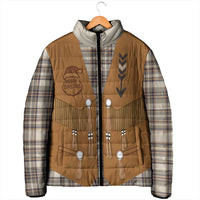 Santa Western Cowboy Christmas Padded Jacket Plaid Brown Beige Vest Style - Wonder Print Shop