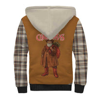 Santa Western Cowboy Christmas Sherpa Hoodie Plaid Brown Beige Vest Style - Wonder Print Shop