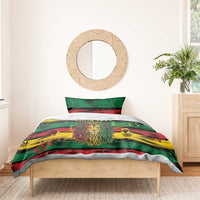 Personalised Rastafarian Lion Bedding Set Cannabis Leaf Pattern - Wonder Print Shop