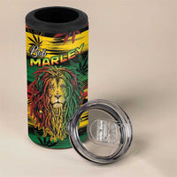 Personalised Rastafarian Lion 4 in 1 Can Cooler Tumbler Cannabis Leaf Pattern - Wonder Print Shop
