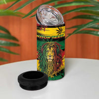 Personalised Rastafarian Lion 4 in 1 Can Cooler Tumbler Cannabis Leaf Pattern - Wonder Print Shop