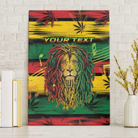 Personalised Rastafarian Lion Canvas Wall Art Cannabis Leaf Pattern - Wonder Print Shop