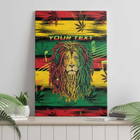 Personalised Rastafarian Lion Canvas Wall Art Cannabis Leaf Pattern - Wonder Print Shop