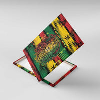 Personalised Rastafarian Lion Canvas Wall Art Cannabis Leaf Pattern - Wonder Print Shop