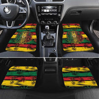 Personalised Rastafarian Lion Car Mats Cannabis Leaf Pattern - Wonder Print Shop
