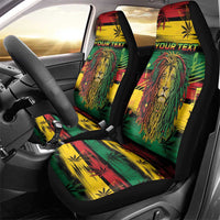 Personalised Rastafarian Lion Car Seat Cover Cannabis Leaf Pattern - Wonder Print Shop
