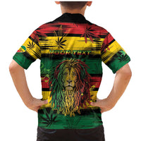 Personalised Rastafarian Lion Family Matching Mermaid Dress and Hawaiian Shirt Cannabis Leaf Pattern - Wonder Print Shop