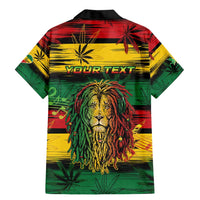 Personalised Rastafarian Lion Family Matching Mermaid Dress and Hawaiian Shirt Cannabis Leaf Pattern - Wonder Print Shop