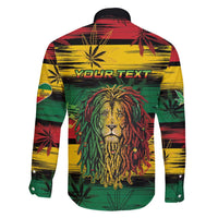 Personalised Rastafarian Lion Family Matching Mermaid Dress and Hawaiian Shirt Cannabis Leaf Pattern - Wonder Print Shop