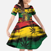 Personalised Rastafarian Lion Family Matching Puletasi and Hawaiian Shirt Cannabis Leaf Pattern - Wonder Print Shop