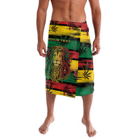 Personalised Rastafarian Lion Lavalava Cannabis Leaf Pattern - Wonder Print Shop