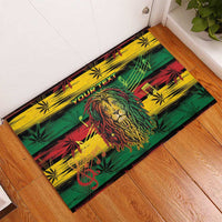 Personalised Rastafarian Lion Rubber Doormat Cannabis Leaf Pattern - Wonder Print Shop