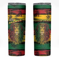 Personalised Rastafarian Lion Skinny Tumbler Cannabis Leaf Pattern - Wonder Print Shop
