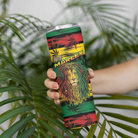 Personalised Rastafarian Lion Skinny Tumbler Cannabis Leaf Pattern - Wonder Print Shop