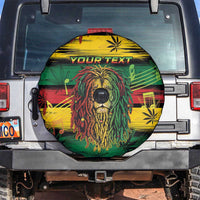 Personalised Rastafarian Lion Spare Tire Cover Cannabis Leaf Pattern - Wonder Print Shop