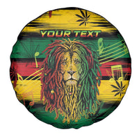Personalised Rastafarian Lion Spare Tire Cover Cannabis Leaf Pattern - Wonder Print Shop