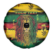 Personalised Rastafarian Lion Spare Tire Cover Cannabis Leaf Pattern - Wonder Print Shop