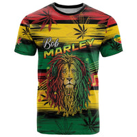 Personalised Rastafarian Lion T Shirt Cannabis Leaf Pattern - Wonder Print Shop