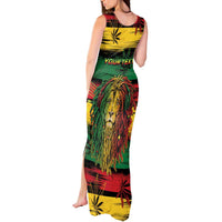 Personalised Rastafarian Lion Tank Maxi Dress Cannabis Leaf Pattern - Wonder Print Shop