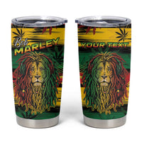 Personalised Rastafarian Lion Tumbler Cup Cannabis Leaf Pattern - Wonder Print Shop