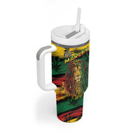Personalised Rastafarian Lion Tumbler With Handle Cannabis Leaf Pattern - Wonder Print Shop