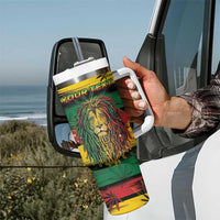 Personalised Rastafarian Lion Tumbler With Handle Cannabis Leaf Pattern - Wonder Print Shop
