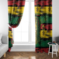 Personalised Rastafarian Lion Window Curtain Cannabis Leaf Pattern - Wonder Print Shop