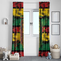 Personalised Rastafarian Lion Window Curtain Cannabis Leaf Pattern - Wonder Print Shop