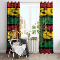 Personalised Rastafarian Lion Window Curtain Cannabis Leaf Pattern - Wonder Print Shop