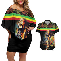 Happy Birthday Legend Bob Couples Matching Off Shoulder Short Dress and Hawaiian Shirt Thank You For The Memories - Wonder Print Shop