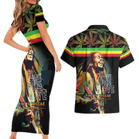 Happy Birthday Legend Bob Couples Matching Short Sleeve Bodycon Dress and Hawaiian Shirt Thank You For The Memories - Wonder Print Shop