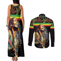 Happy Birthday Legend Bob Couples Matching Tank Maxi Dress and Long Sleeve Button Shirt Thank You For The Memories - Wonder Print Shop